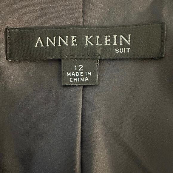 Ann Klein Dark Gray Wool Blend One Button Suit Jacket Blazer Size 12 - Picture 5 of 8